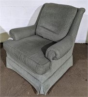 (L) Smithe-Craft Seafoam Green Arm Chair.