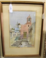Framed Watercolor of Spain