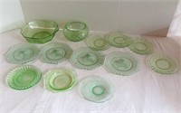 Depression Glass - Assorted - Sm Plates -Bowls