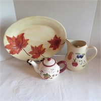 Ceramics - Pitcher/Teapot & Platter