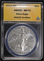 2013-(W) AMERICAN SILVER EAGLE ANACS MS70