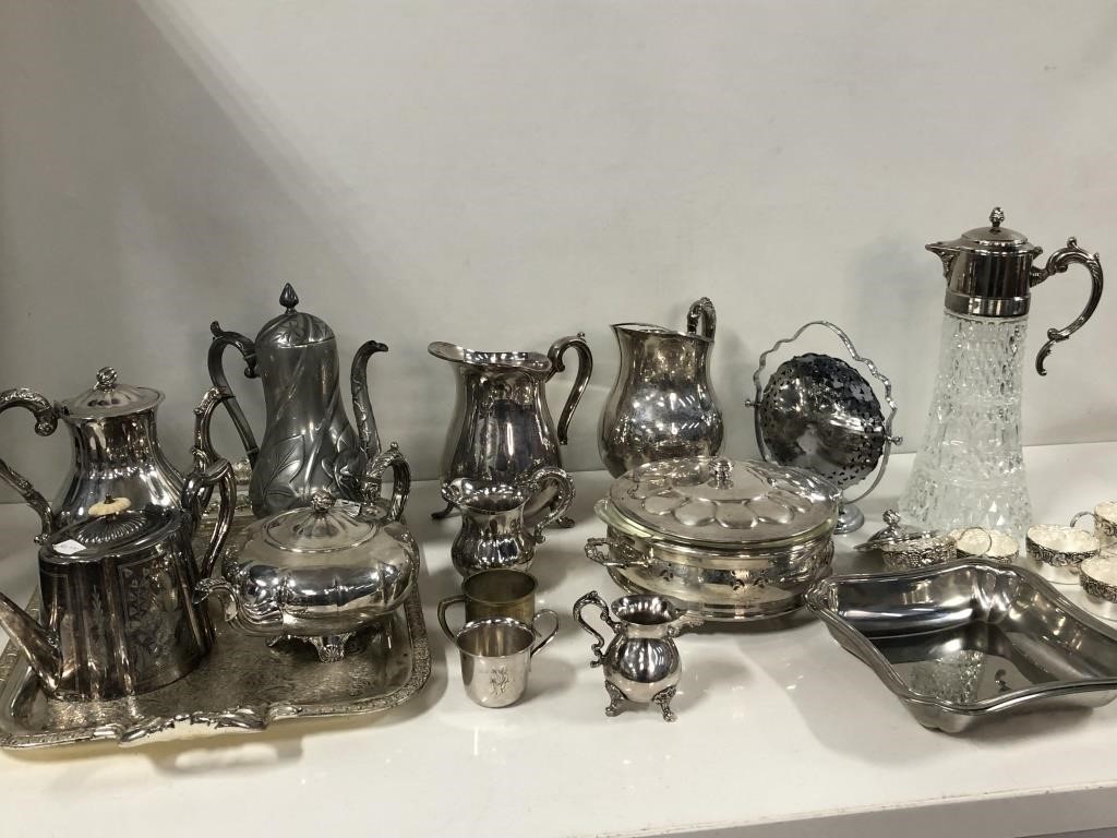 LARGE VARIETY OF SILVER PLATE ITEMS