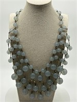 Rare J. Crew Chalcedony Blue Acrylic Bead Necklace
