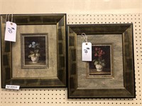 Pair - Framed Florals