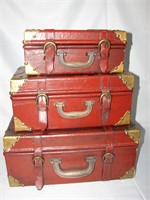 Vintage Faux leather suitcase box decor
