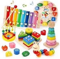 QIZEBABY Wooden Toys for Toddlers,Baby Toys 12-18