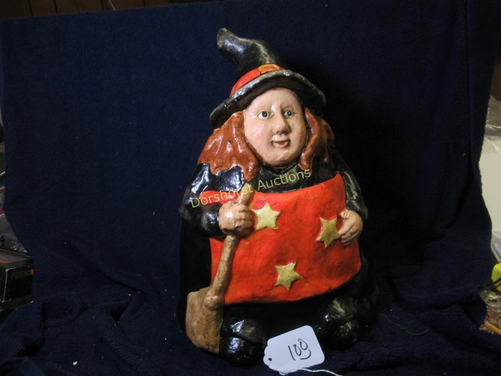 VINTAGE PAPER MACHE WITCH - 15.5"H