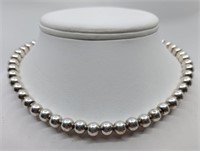 Vintage Nabajo Sterling Silver Beads Necklace