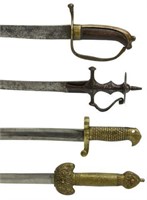 (4) SWORDS & U.S. 1870 BAYONET