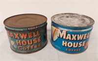 2 MAXWELL HOUSE COFFEE TINS
