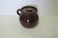 Brown Pottery Bean Pot