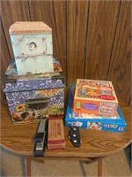 Storage Boxes, Stapler & Puzzles