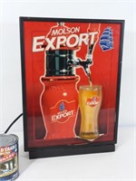 Affiche promotionnelle Molson Export, avec lumière