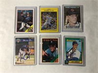 6 Autographed Baseball Cards