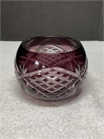 Vintage Bohemian Purple Cut to Clear Small Bowl