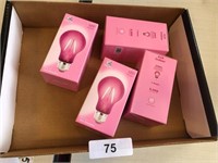 (4) LED Clear Pink Light Bulbs
