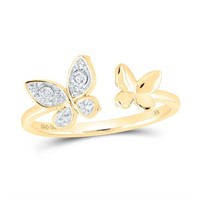 10 Kt Yellow Gold Diamond Butterfly Ring