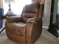 Brown leather lift chair