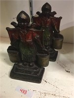 2 cast iron bookends