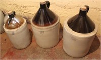 3 brown top jugs. Buyer must take everything.
