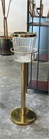 MCM Glass Champagne Bucket with Brass Accents