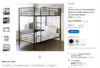 E8697  Zimtown Twin Steel Bunk Beds Frame