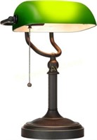 Newrays Glass Bankers Desk Lamp (Green-AG)