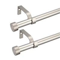 2-Pack Curtain Rod Brushed Nickel for Windows,3/4