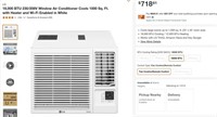 B8279  LG 18000 BTU Heat/Cool Window AC