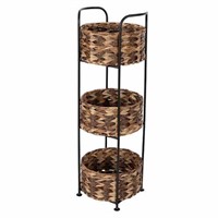 Seville Classics 3-Tier Storage Basket Tower