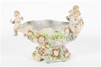 Reproduction Meissen-Style Figural Table Top Urn
