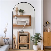 Black Arched Full Length Mirror  71x32  with Stand