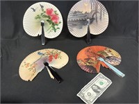 4 Collectible Japanese Hand Fans