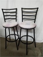 Two high standing bar stools swivel top 29 inches