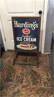 Harding’s seal test ice cream sidewalk sign,