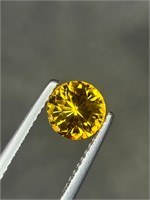 0.90 carats Round shape natural Yellow Citrine