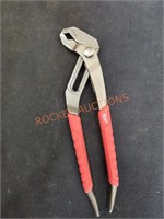 10" comfort grip V-jaw pliers