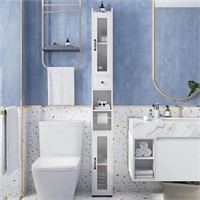 Maupvit Bathroom Storage Cabinet with 2 Frosted Gl