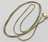 Peru 14k Gold Box Chain Necklace