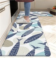 Coastal Rugs Set, 17.3x28/47, Blue Fish