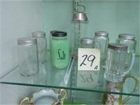 (3) Vintage Glass Salt & Pepper Sets, Mixer, (2)