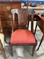 Antique Fanciful Inlaid Dining Side Chair