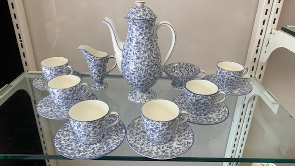 RARE 1920's Royal Doulton Blue Almond Coffee Set