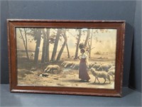 Antique Framed Lithograph of Alfred Copeland