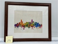 Charlotte Skyline Print by Michael Tompsett