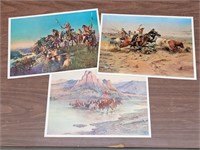 Three charles m russell print sixteen point five