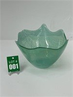 Glass Aqua Blue Swirl Free Form Bowl - Spain