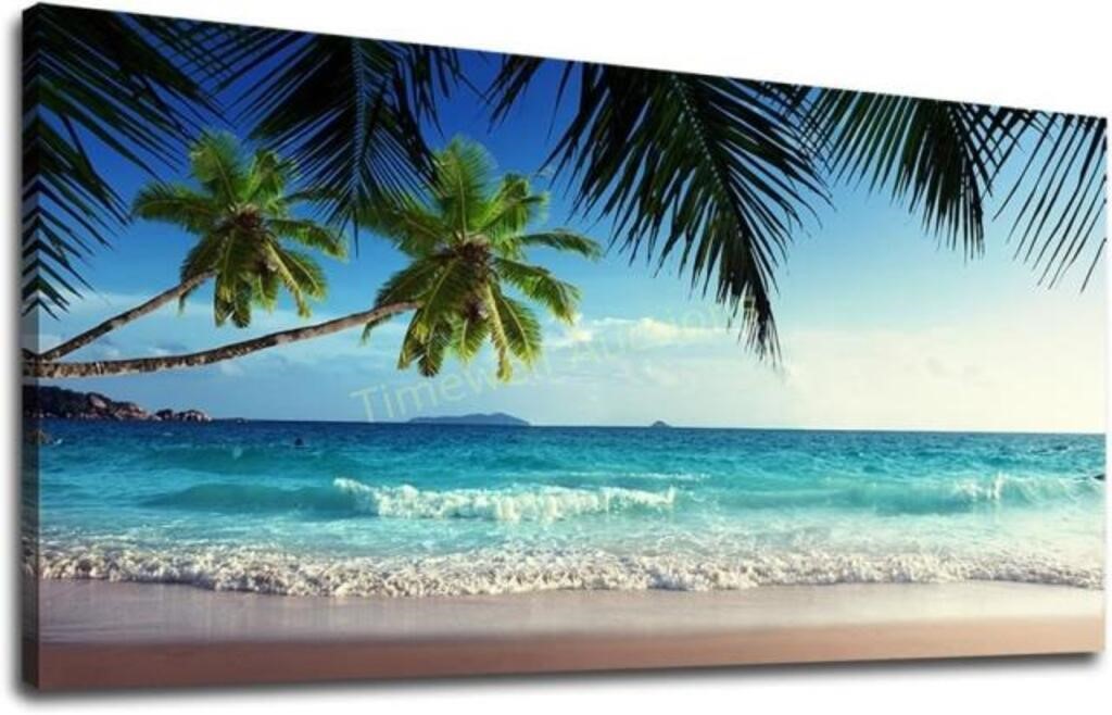 Canvas Wall Art Beach Waves 28x58