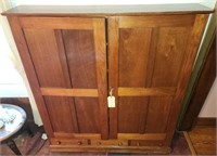 Tall 2 Door over 3 Drawer Pine/Poplar cupboard