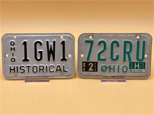 Vintage Ohio Motorcycle License Plates